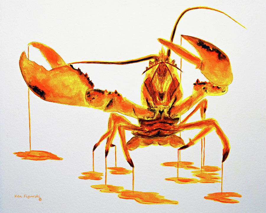 Calico Lobster Painting by Ken Figurski