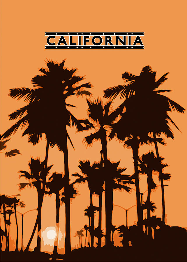 California at Sunset Painting by AM FineArtPrints