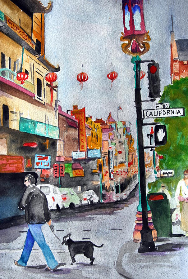California Chinatown  Painting by Julie Lueders 