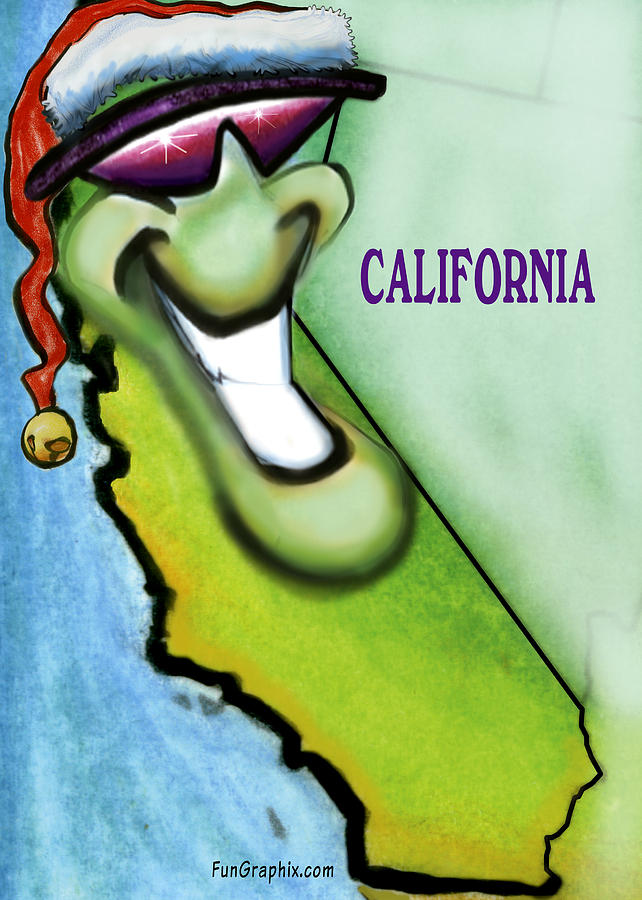 Christmas Greeting Card - California Christmas by Kevin Middleton