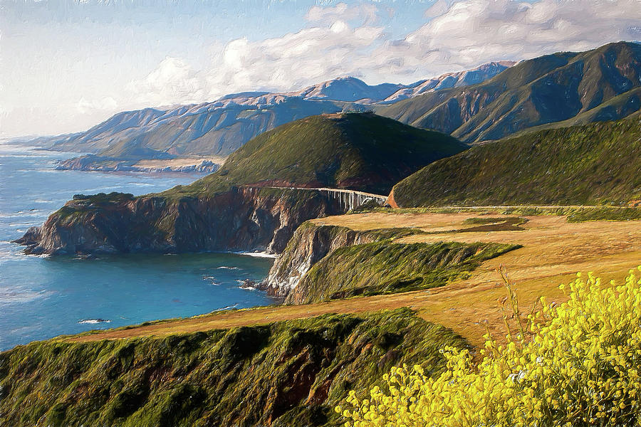 California Coast -  A View of Bixby AP Painting by Dan Carmichael
