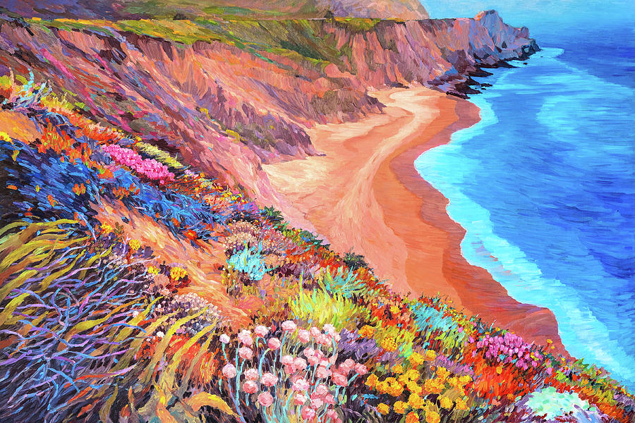 California Coast Wildflowers Painting by Judith Barath