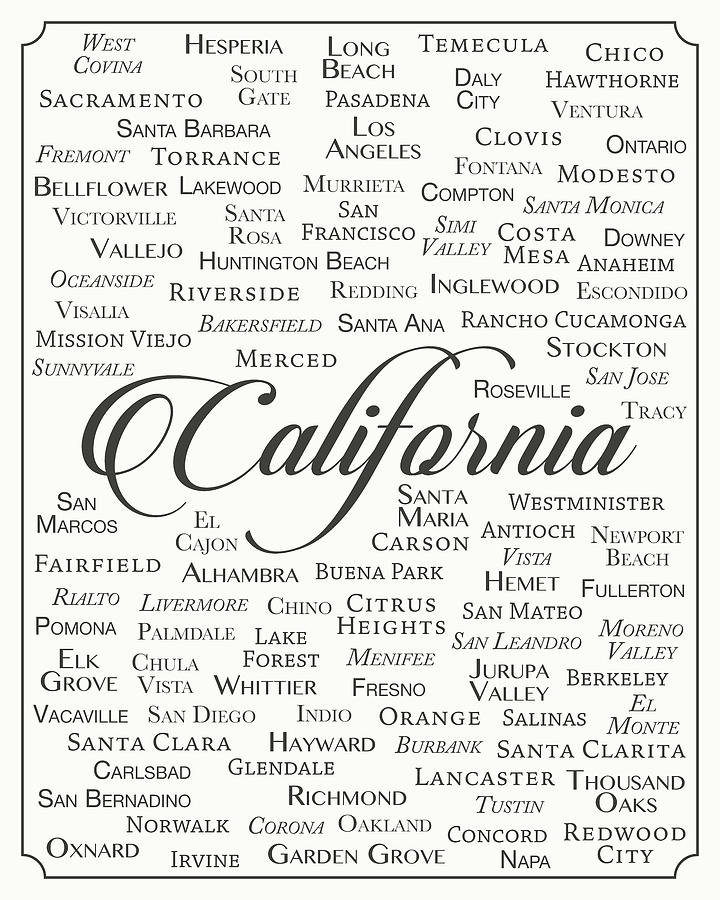 California Digital Art - California by Finlay McNevin California Digital Art - California by Finlay McNevin