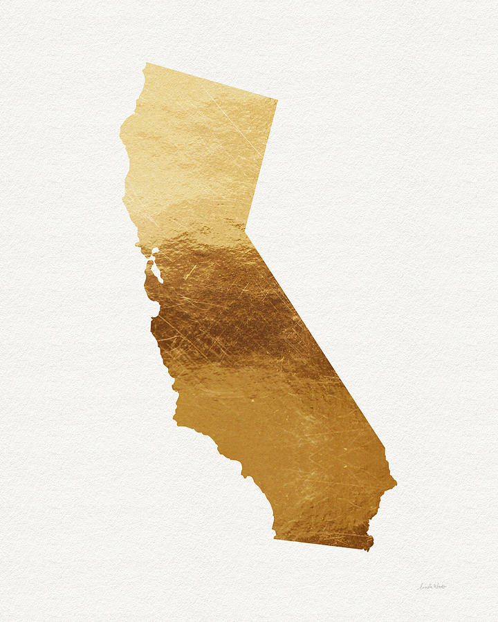 California Gold- Art by Linda Woods Mixed Media by Linda Woods