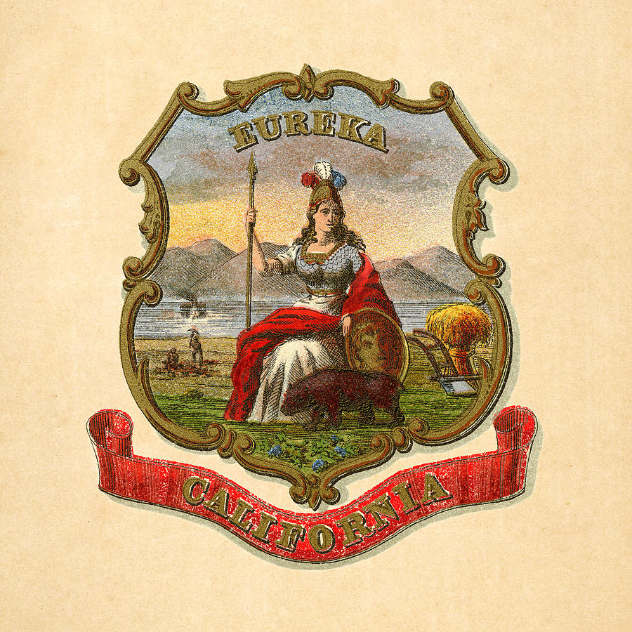 California Historical Coat of Arms circa 1876 Digital Art by Serge Averbukh