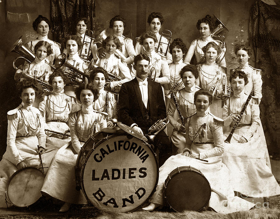 California Photograph - California Ladies Band Circa 1899 by Monterey County Historical Society