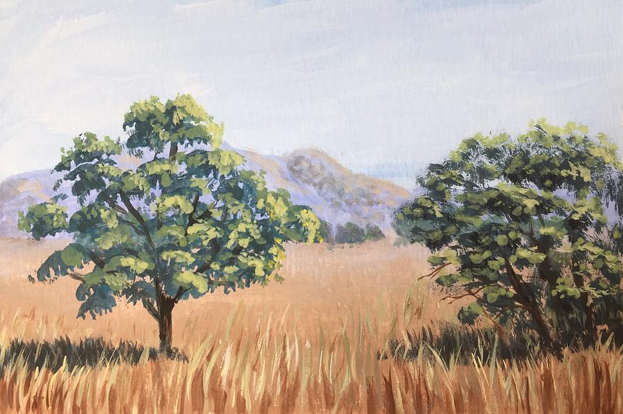 Tree Painting - California Landscape. Fall by Masha Batkova
