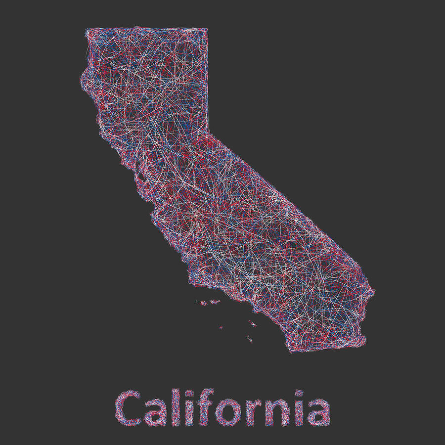 California Map Digital Art - California map by David Zydd California Map Digital Art - California map by David Zydd