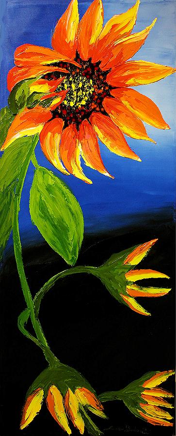 California Orange Sunflower #3 Painting by James Dunbar