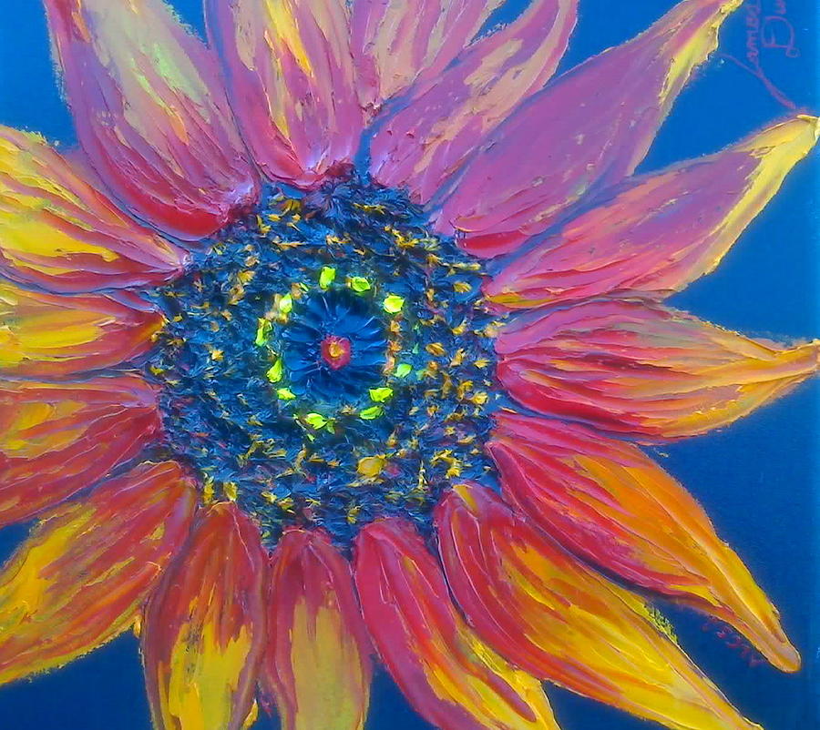 California Orange Sunflower Three Painting by James Dunbar