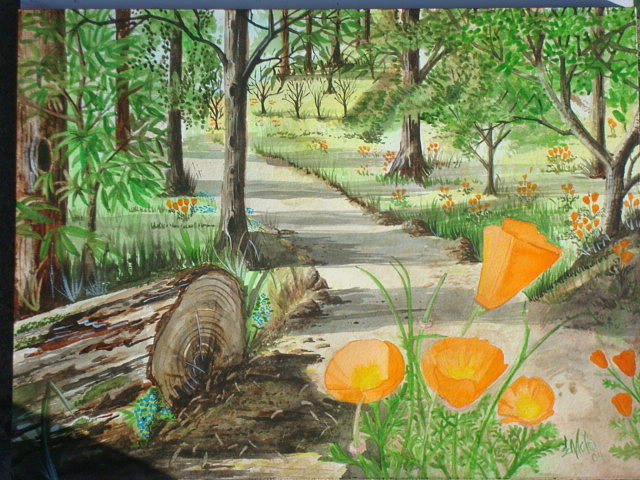 Flowers Painting - California Poppy by Jorge Luis Iniguez Flowers Painting - California Poppy by Jorge Luis Iniguez