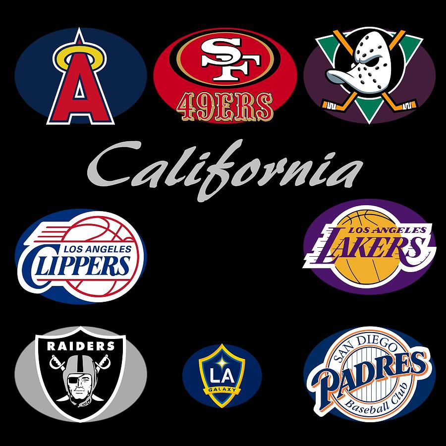 California Professional Sport Teams Collage  Digital Art by Movie Poster Prints
