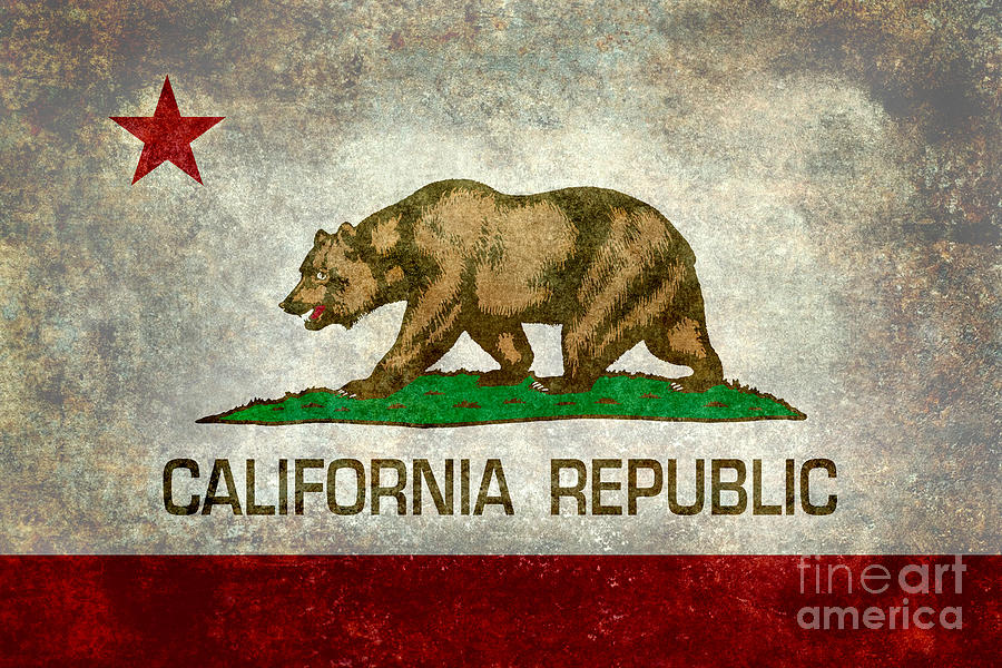Vintage Digital Art - California Republic state flag by Sterling Gold