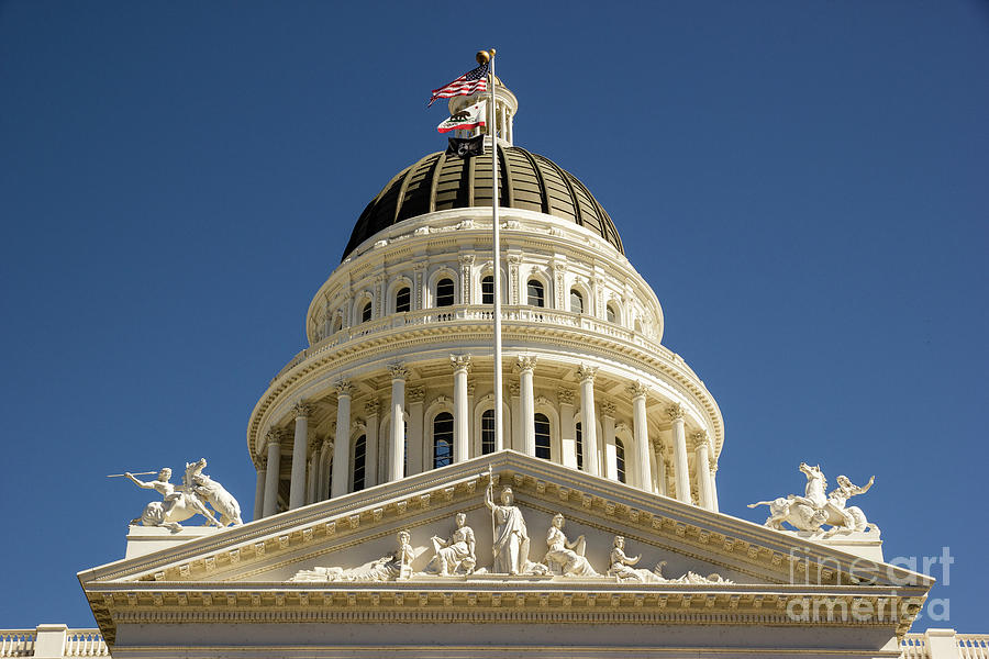 Architecture Photograph - California State Capitol Cupola by Juan Romagosa