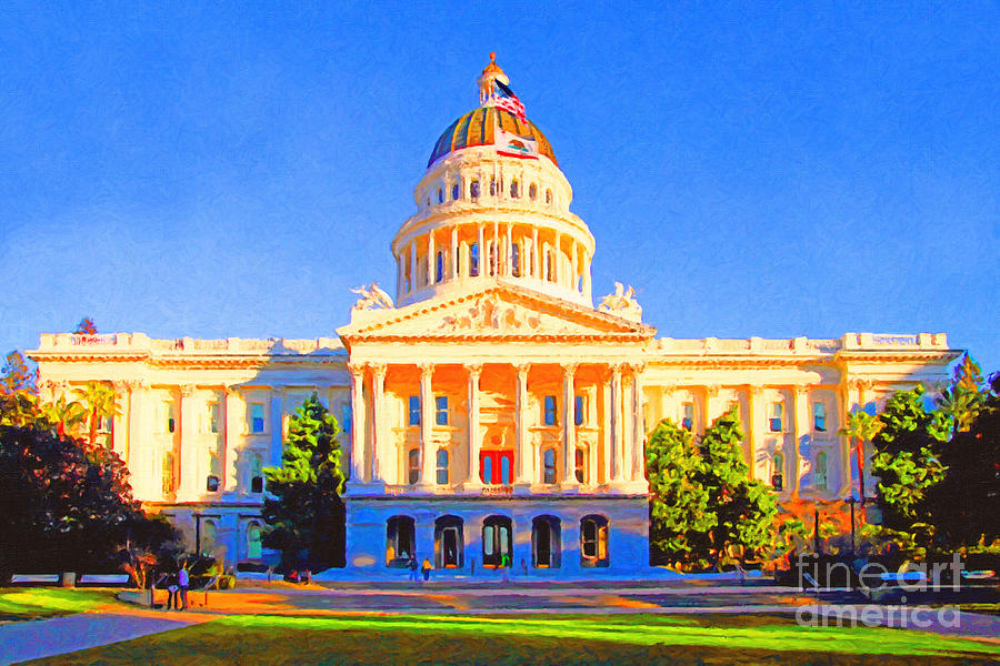 California State Capitol . Painterly Photograph by Wingsdomain Art and Photography