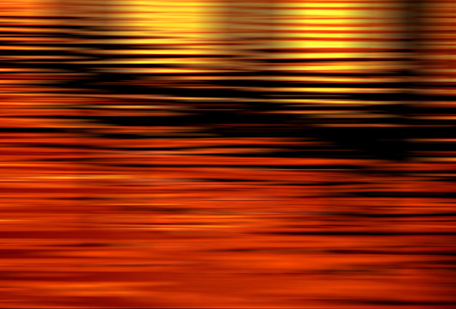 California Sunrise Sunset on Water Digital Abstracts Motion Blur Photograph by Rich Franco