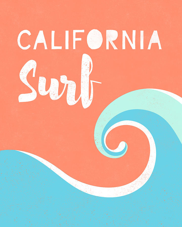 California Surf- Art by Linda Woods Digital Art by Linda Woods