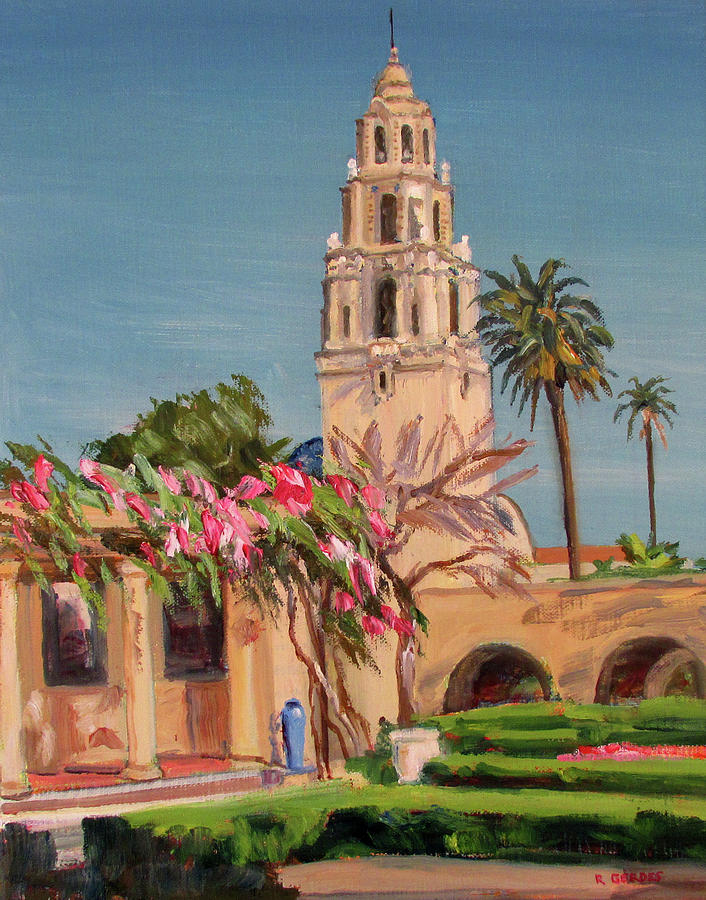 California Tower and Alcazar Garden Painting by Robert Gerdes - Pixels