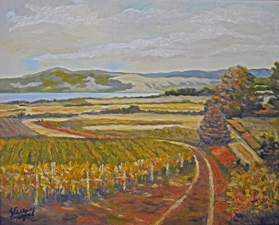 Landscape Painting - California Vineyard in Afternoon by Verlaine Crawford