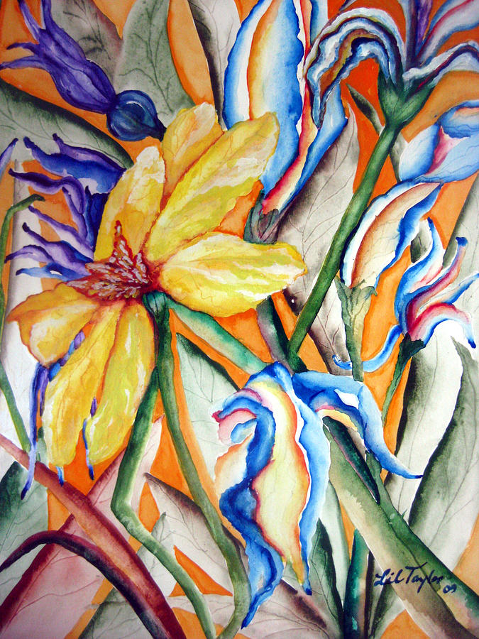 California Wildflowers Series I Painting by Lil Taylor