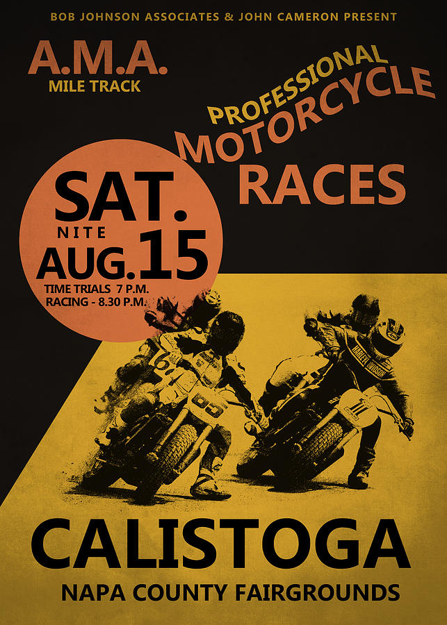 Transportation Photograph - Calistoga Motorcycle Races by Mark Rogan