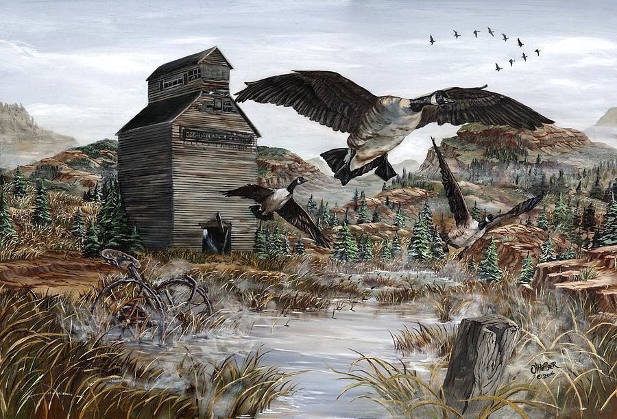 Geese Painting - Call of the Wild by Jim Olheiser