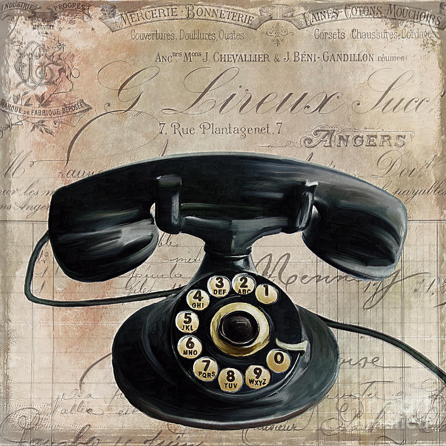 Candlestick Phone Painting - Call Waiting II by Mindy Sommers