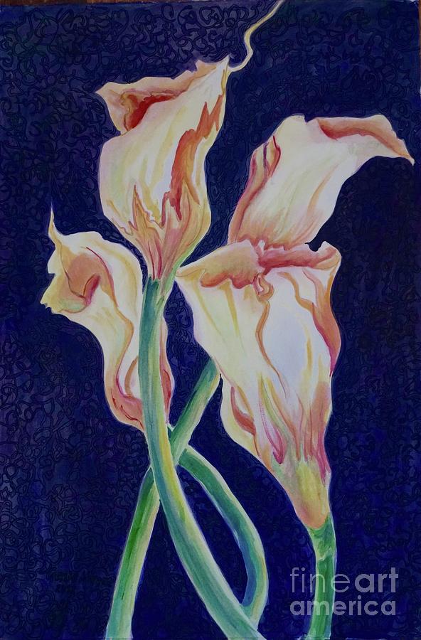 Calla Lilies 4 Painting by Genie Morgan