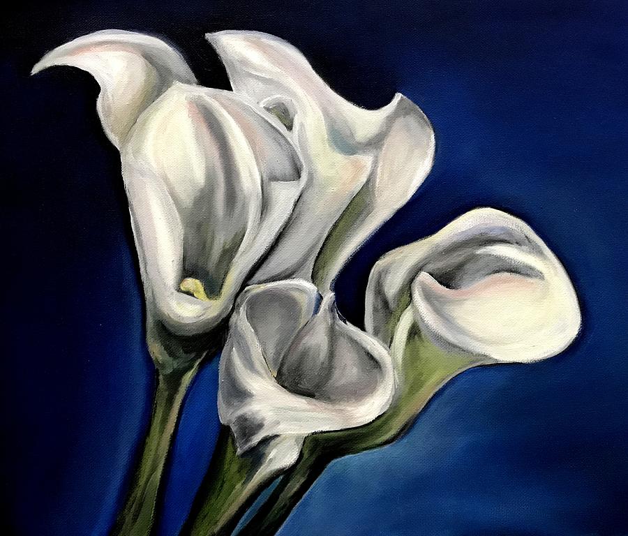 Calla Lilies Painting by Angela Pierce