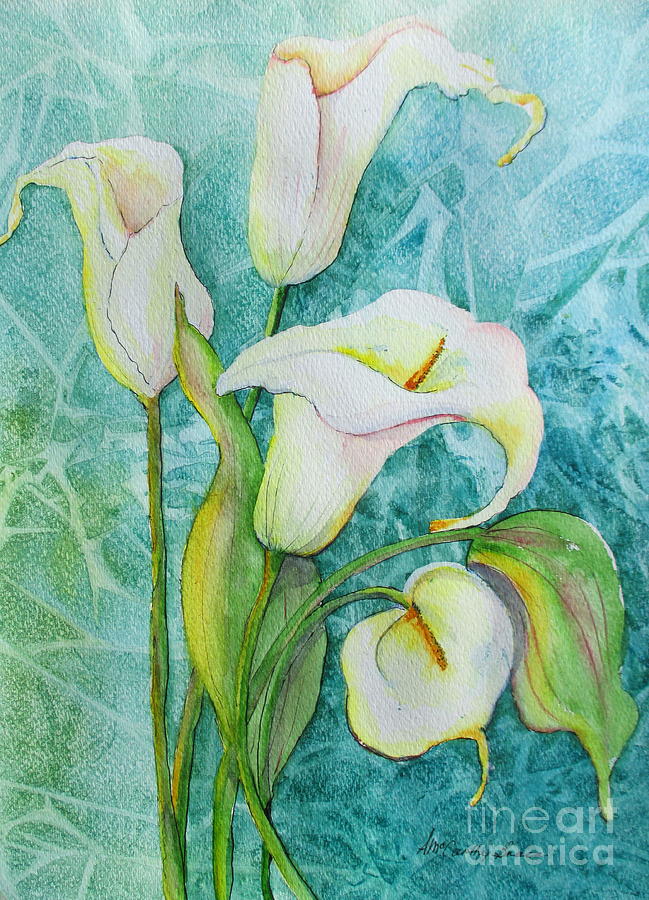Calla Lilies Painting by April McCarthy-Braca