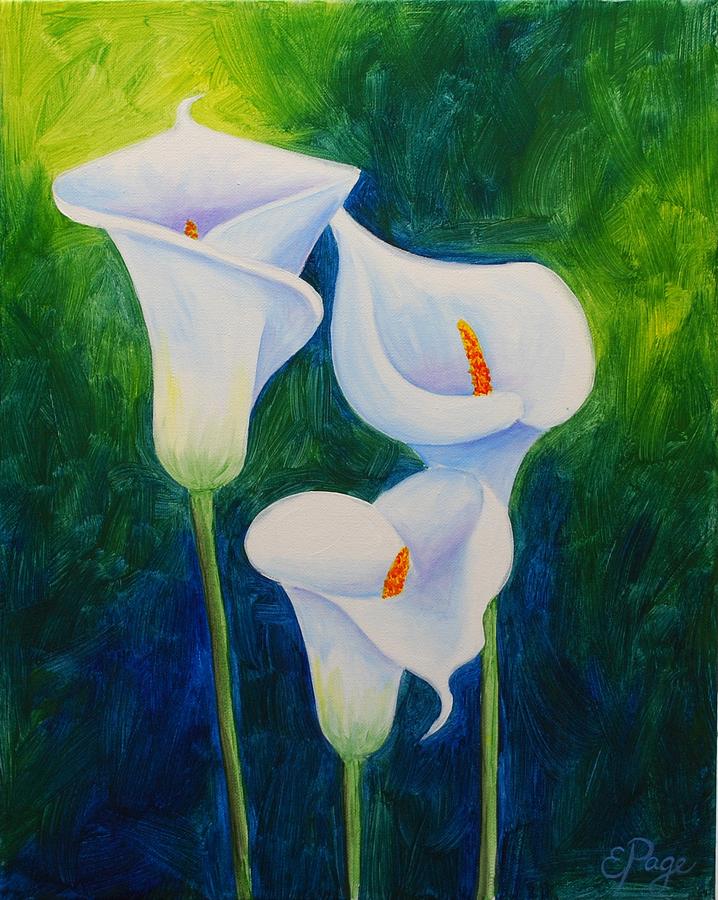 Flowers Still Life Painting - Calla Lilies by Emily Page