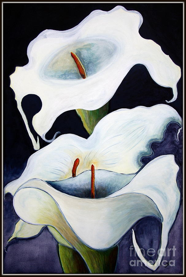 Flower Painting - Calla Lilies.. by Jolanta Anna Karolska