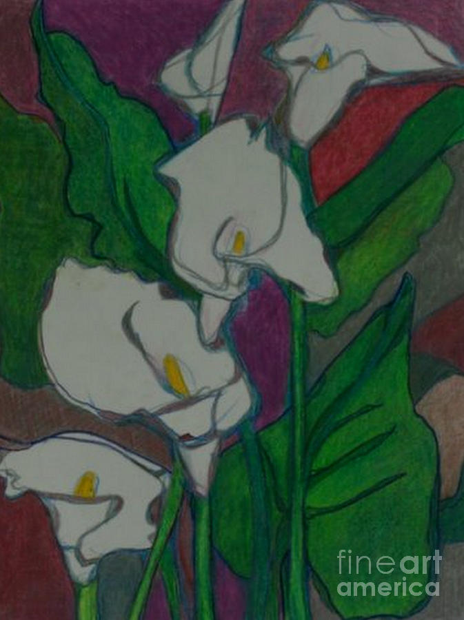 Calla Lillies Painting by Diane montana Jansson