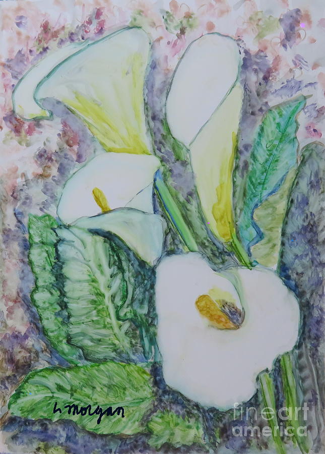 Lily Painting - Calla Lillies by Laurie Morgan