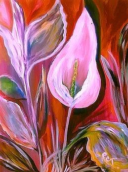 Calla Lily Painting - Calla Lilly enhanced by Patricia Clark Taylor