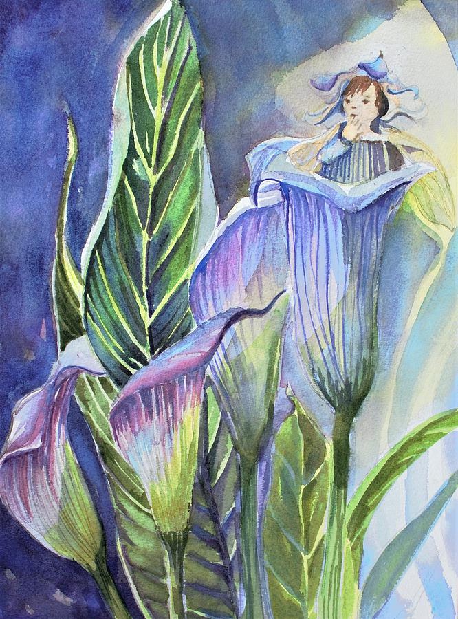 Calla Lily Fairy Painting by Mindy Newman