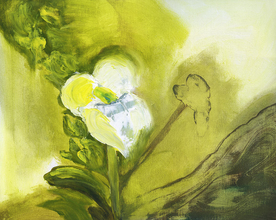 Calla Lily In Acrylic Painting by Frank Bright