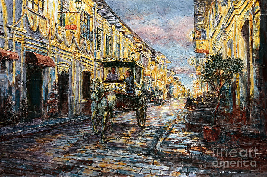 Calle Crisologo Painting by Joey Agbayani