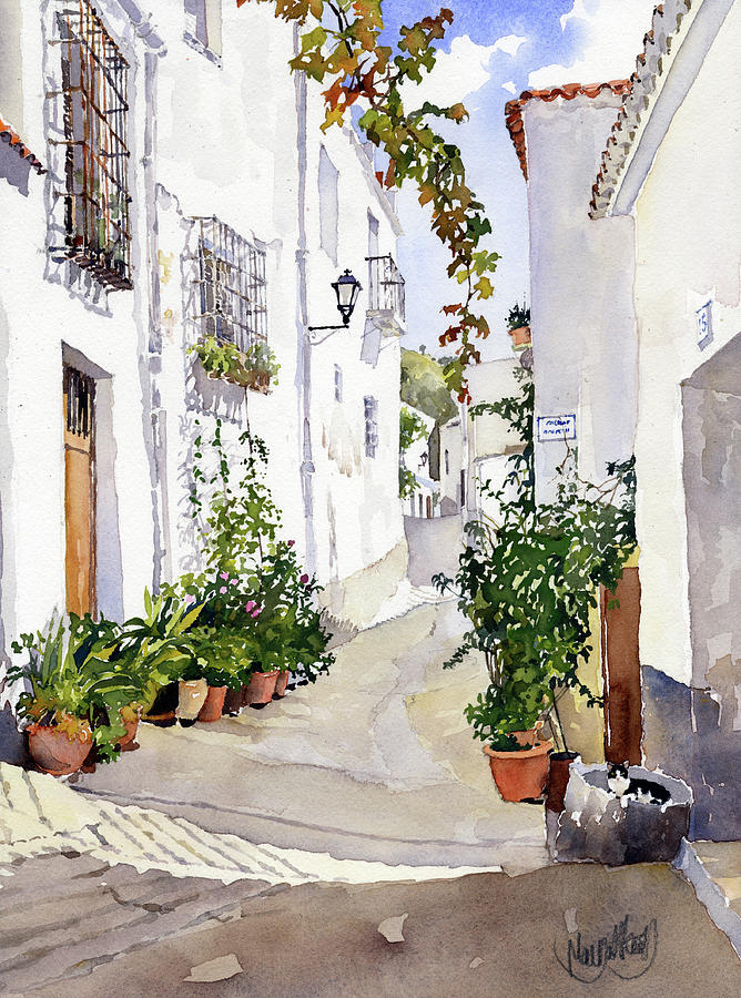 Calle de Ohanes Painting by Margaret Merry