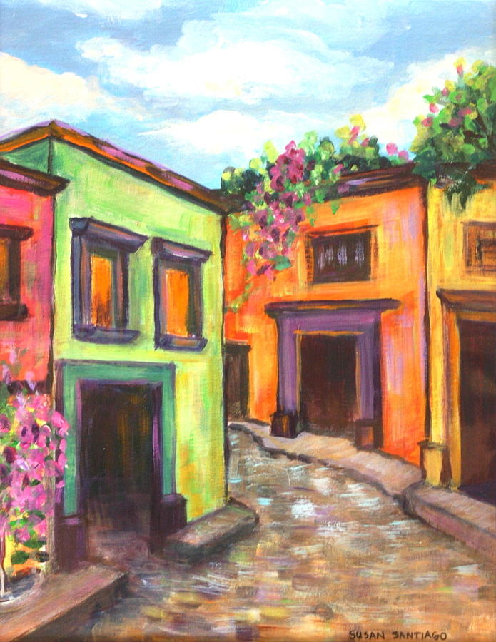 Calle en San Miguel de Allende Painting by Susan Santiago
