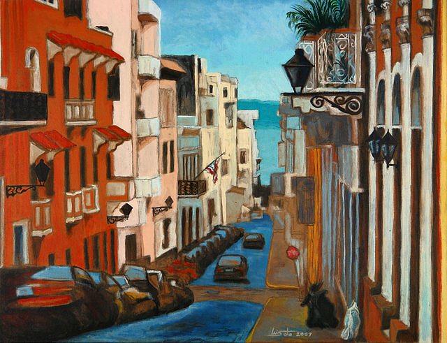 Puerto Rico Painting - Calle San Justo by Luis  Soto