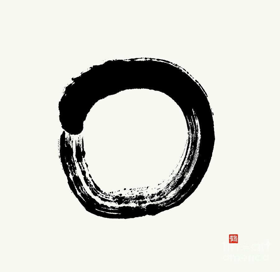Enso Clear And Bright In A Pool Of Emerald Green Painting by Nadja Van Ghelue