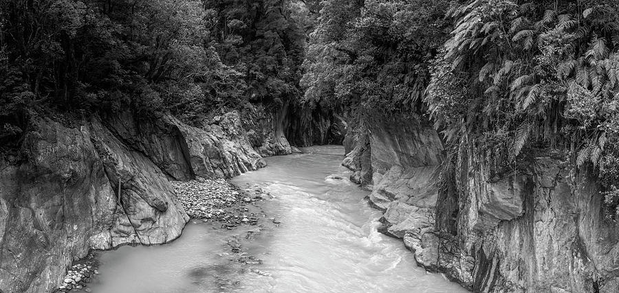 Callery Gorge New Zealand BW Photograph by Joan Carroll