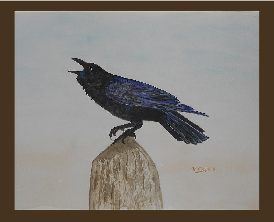Crow Painting - Calling by Robin Cobb