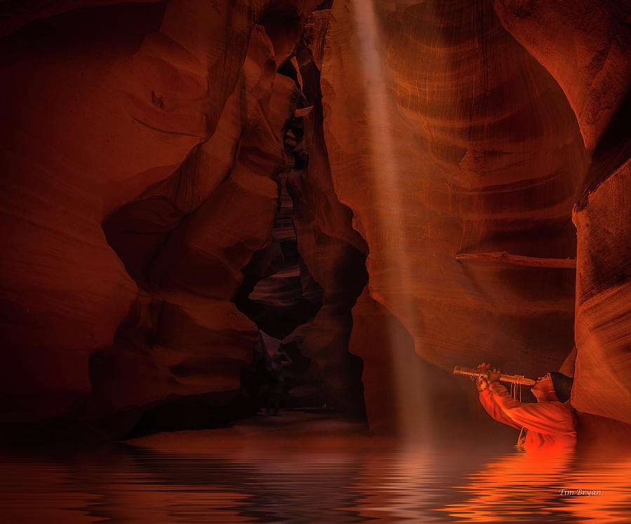 Tim Bryan Photograph - Calling the Light Beam- Upper Antelope Canyon by Tim Bryan