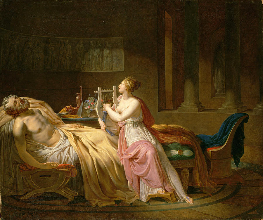 Calliope Mourning Homer Painting by Circle of Jacques-Louis David
