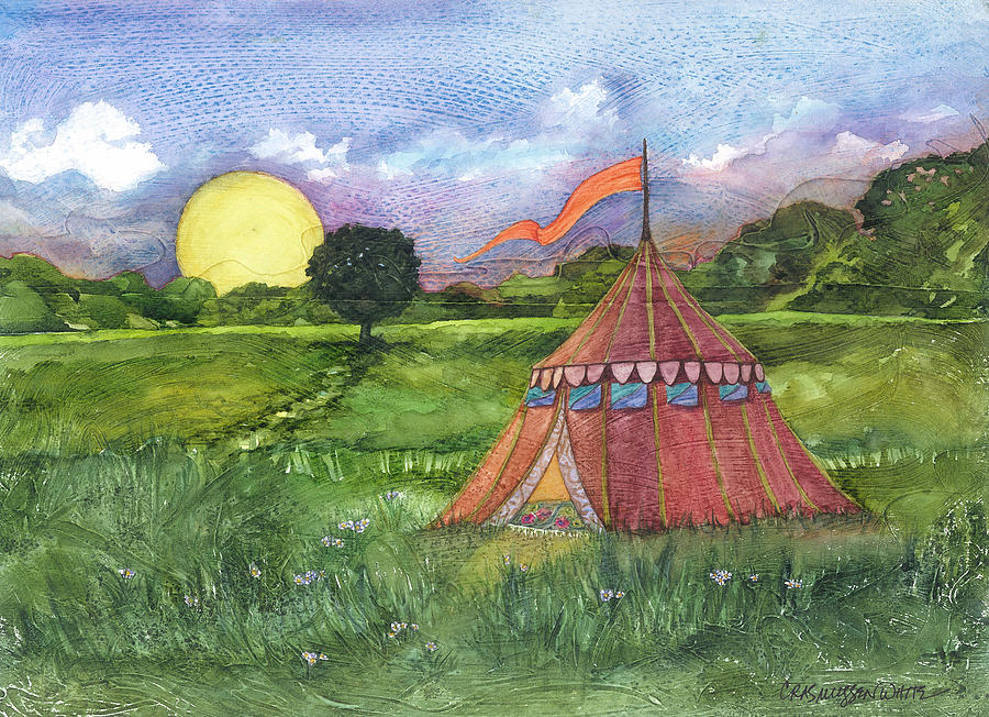 Sunset Painting - Calliopes Tent by Casey Rasmussen White
