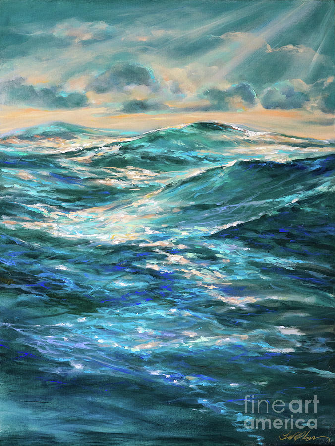 Ocean Painting - Calm Before by Linda Olsen