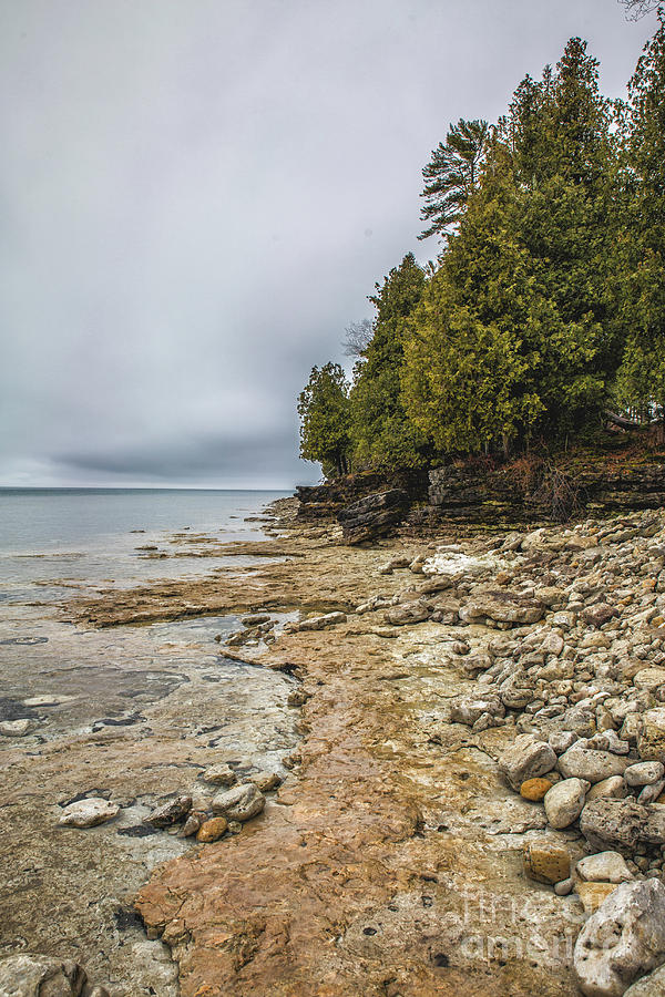 Calm Before the Storm Cave Point County Park Door County Wisconsin Photograph by Nikki Vig