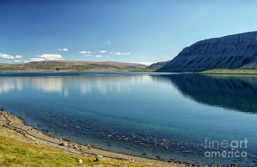 Calm Blue Lake In Iceland Photograph